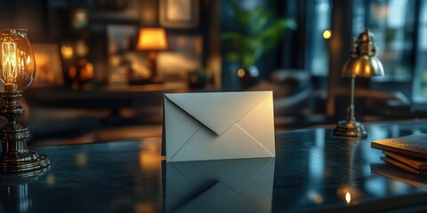 Mysterious Envelop on a Dark Desk