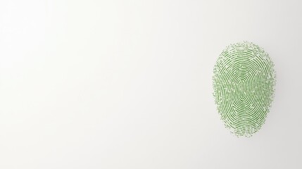 Green fingerprint displaying digital security, biometric identification, identity validation,...