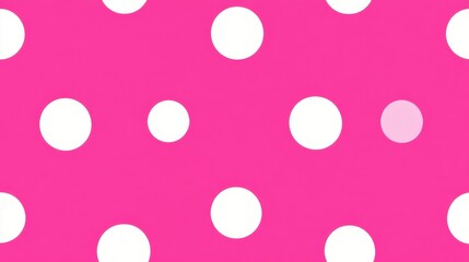A seamless pink polka dot pattern on a vibrant pink background