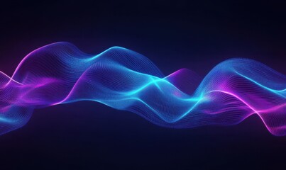 Obraz premium Glowing blue and purple digital lights creating a dynamic abstract pattern, symbolizing the future of technology.