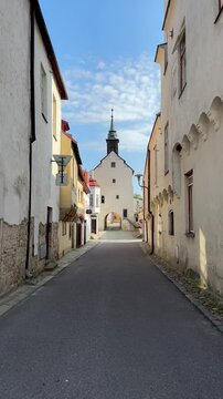 Slavonice Czech Republic, gate tower to the beautiful  romantic medieval town, sightseeing