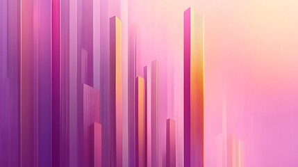 Fototapeta premium Vertical colorful abstract shapes of various heights are shown