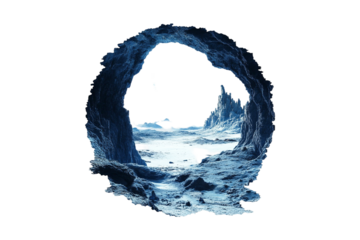 Alien Landscape Seen Through a Rock Archway,