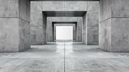 Obraz premium A stunning multilevel public space featuring abstract concrete interiors and expansive windows for natural light.