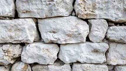 Whitewashed Stone Wall Texture Rustic Background Aged Building Exterior Weathered Rock Surface Ancient Masonry Design Element Vintage Architectural   
