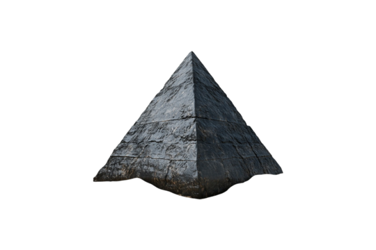 Dark Stone Pyramid Isolated on Black Background
