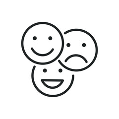 Emoticon thin line icons. Editable stroke and Perfect pixel on transparent background