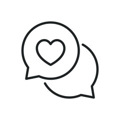 Positive chat thin line icons. Editable stroke and Perfect pixel on transparent background