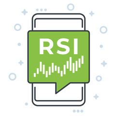 RSI trading indicator icon with a phone