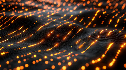 A 3D illustration of a wavy digital surface representing cyber data streams and neural networks, symbolizing modern technology, connectivity, and the open-source evolution of digital information.