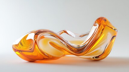 abstract glass 3d futuristic on flat white background