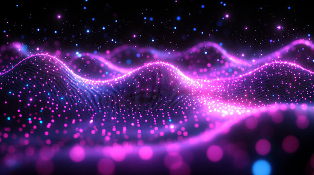 A 3D illustration of a wavy digital surface representing cyber data streams and neural networks, symbolizing modern technology, connectivity, and the open-source evolution of digital information.