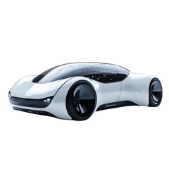 A Futuristic Electric Car with Minimalist Design Isolated on Transparent Background