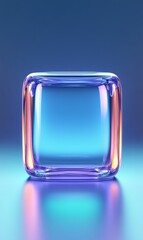 Its rectangular design with rounded edges and bright hues of green, blue, and purple create a contemporary, lively look. The smooth curves and color blend lend it a sophisticated, futuristic feel