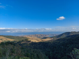 aerial mountains view