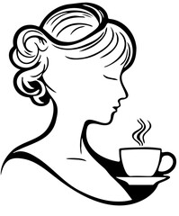 coffee silhouette on a white background