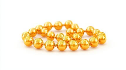 Golden collagen molecule structure shines realistic vector illustration. Chemical model consists from spheres 3d object on white background