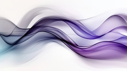 minimalistic-style abstract background, smooth delicate curved shapes, swirls of violet, grey, and blue green, blending into a light grey background