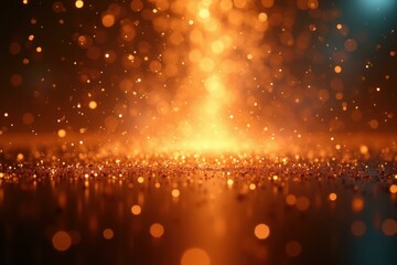 Lights are shining brightly on dark background