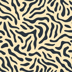 A digital pattern that seamlessly integrates an abstract rendition of brain coral, its shapes interlaced to create an organic, fluid design, all against a soft beige background