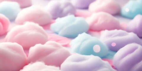Fototapeta premium A seamless cotton candy-inspired background with gentle shades of pink, lavender, and light blue, evoking a sweet and airy vibe.10