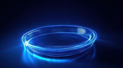 Neon glowing techno lines, blue hi-tech futuristic abstract background template