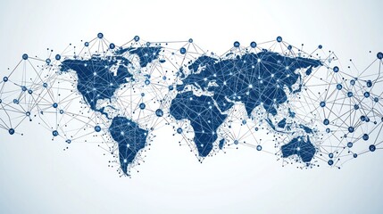 Fototapeta premium Global Network Connectivity: A Visual Representation of Worldwide Interconnection