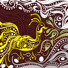 seamless javanese batik style pattern with birds illustration