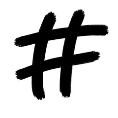Hashtag hand drawn doodle