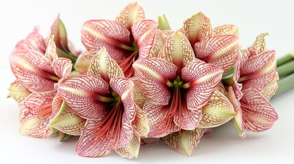 Stunning Bouquet of Red and White Amaryllis Flowers