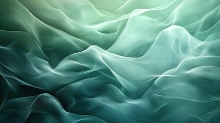 Obraz premium Soft Abstract Waves in Shades of Green and Blue Flowing Gently