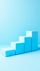 four light-blue cubes arranged in ascending order against a matching background