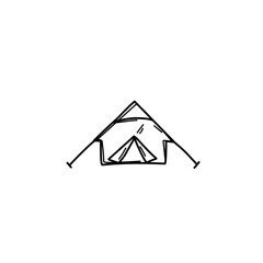 doodle tent line sketch