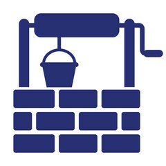 water well icon isolated on white