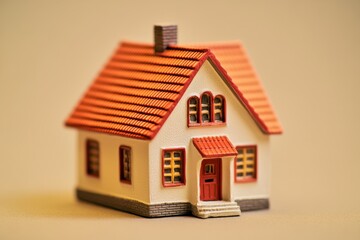 Small model house displays a charming little single family dwelling
