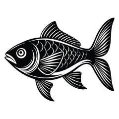 Fish silhouette vector white background-8