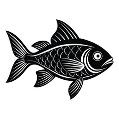 Fish silhouette vector white background-9