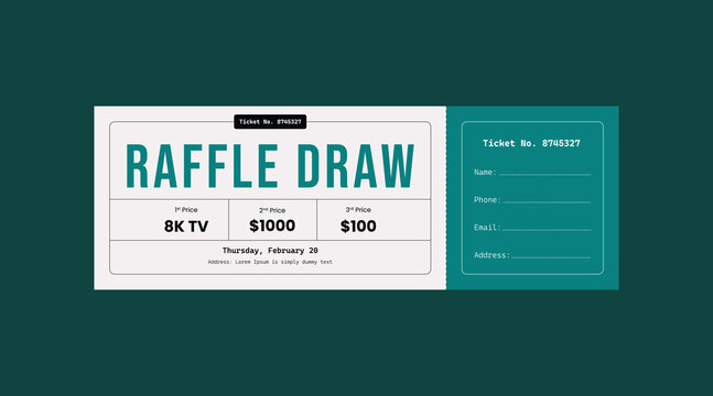 raffle ticket template, raffle draw ticket template, print ready, raffle ticket, raffle paper voucher, charity, fundraising event ticket template - Powered by Adobe