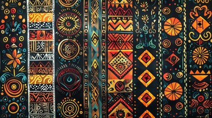 Vibrant African Tribal Print Textile Design Pattern
