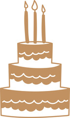 Hand Drawn Birthday Cake With Candles