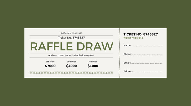 raffle ticket template, raffle draw ticket template, print ready, raffle ticket, raffle paper voucher, charity, fundraising event ticket template - Powered by Adobe