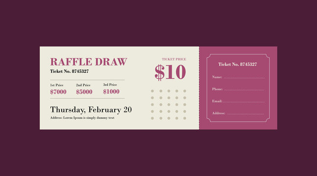raffle ticket template, raffle draw ticket template, print ready, raffle ticket, raffle paper voucher, charity, fundraising event ticket template