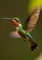 Fototapeta premium Ecuador Coast Hummingbird Trochilidae Bird Flying Nature