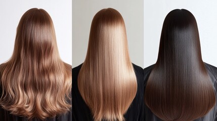 Fototapeta premium Varied Hair Textures and Colors Showcased in Studio Setting