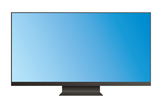 TV flat screen lcd, plasma, tv mock up. HD monitor mockup. Modern video panel blue flat screen isolated on a white background. Widescreen show your business presentation on display device, Vector EPS 