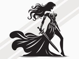 Griffin Silhouette Black Color Mythical Winged Beast Vector Art and Clipart for Designs