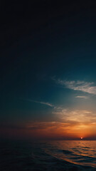 Captivating Sunset Ocean View: Tranquil Horizon with Vibrant Evening Sky Reflections