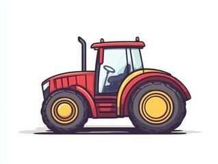 Obraz premium Red Tractor Pixel Art Illustration