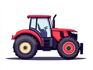 Red Tractor Pixel Art Illustration