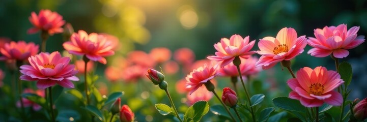 flores desgradadas en un jard?n con efectos luminosos y patrones naturales, luces, patr?n natural